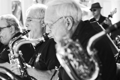 Saxophone players of the Naples Big Band.