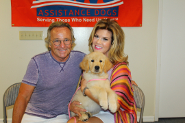 Richard D’Amico, Amy Brazil D’Amico with Buttercup the puppy